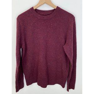 Men's Crew Neck Long Sleeve Sweater Red Size One